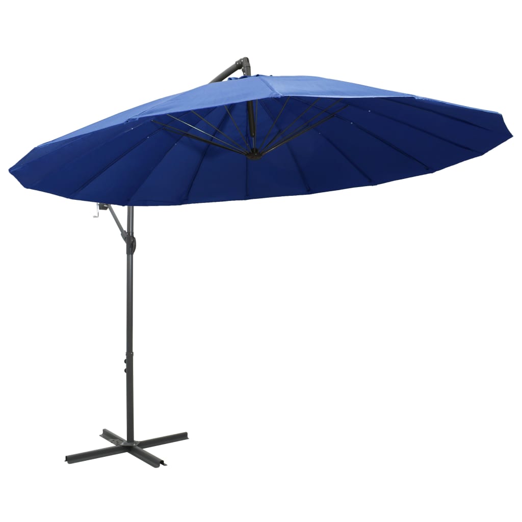 Zweefparasol met aluminium paal 3 m blauw