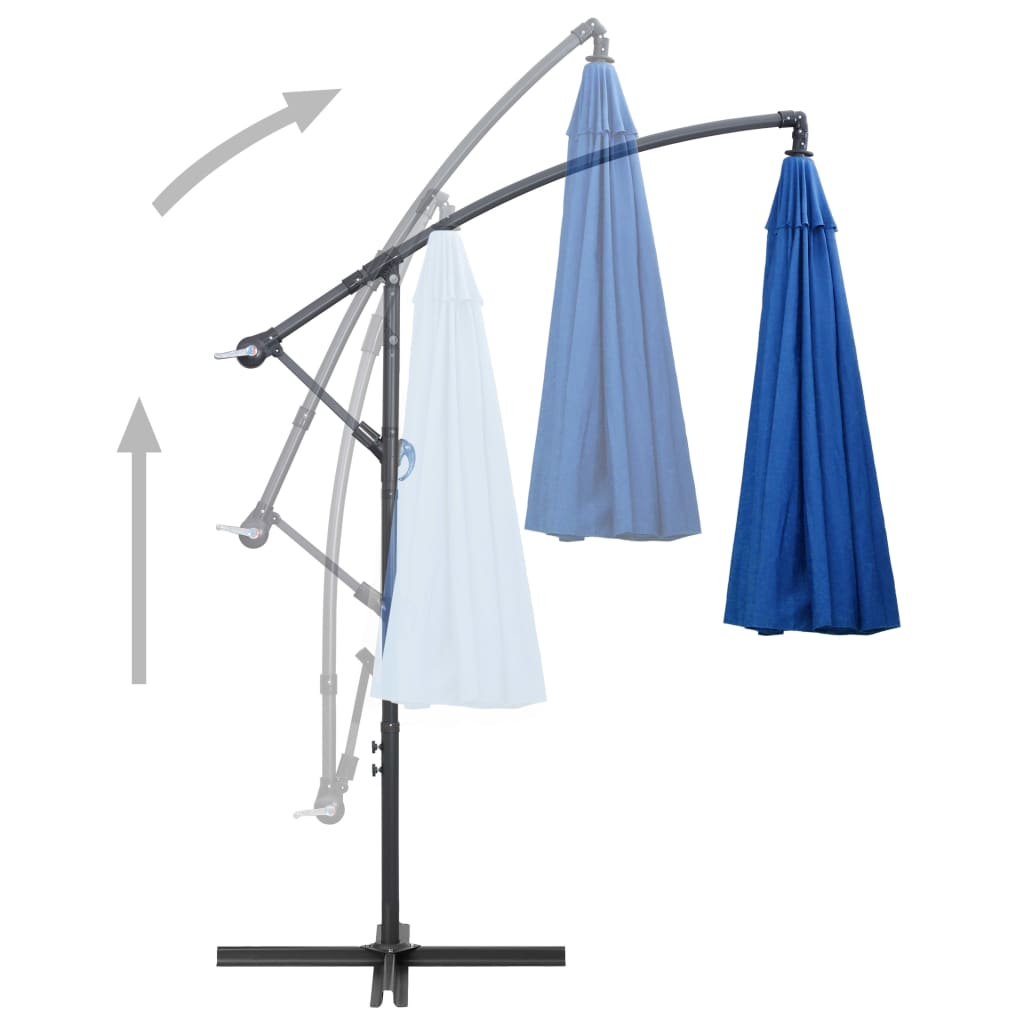 Zweefparasol met aluminium paal 3 m blauw