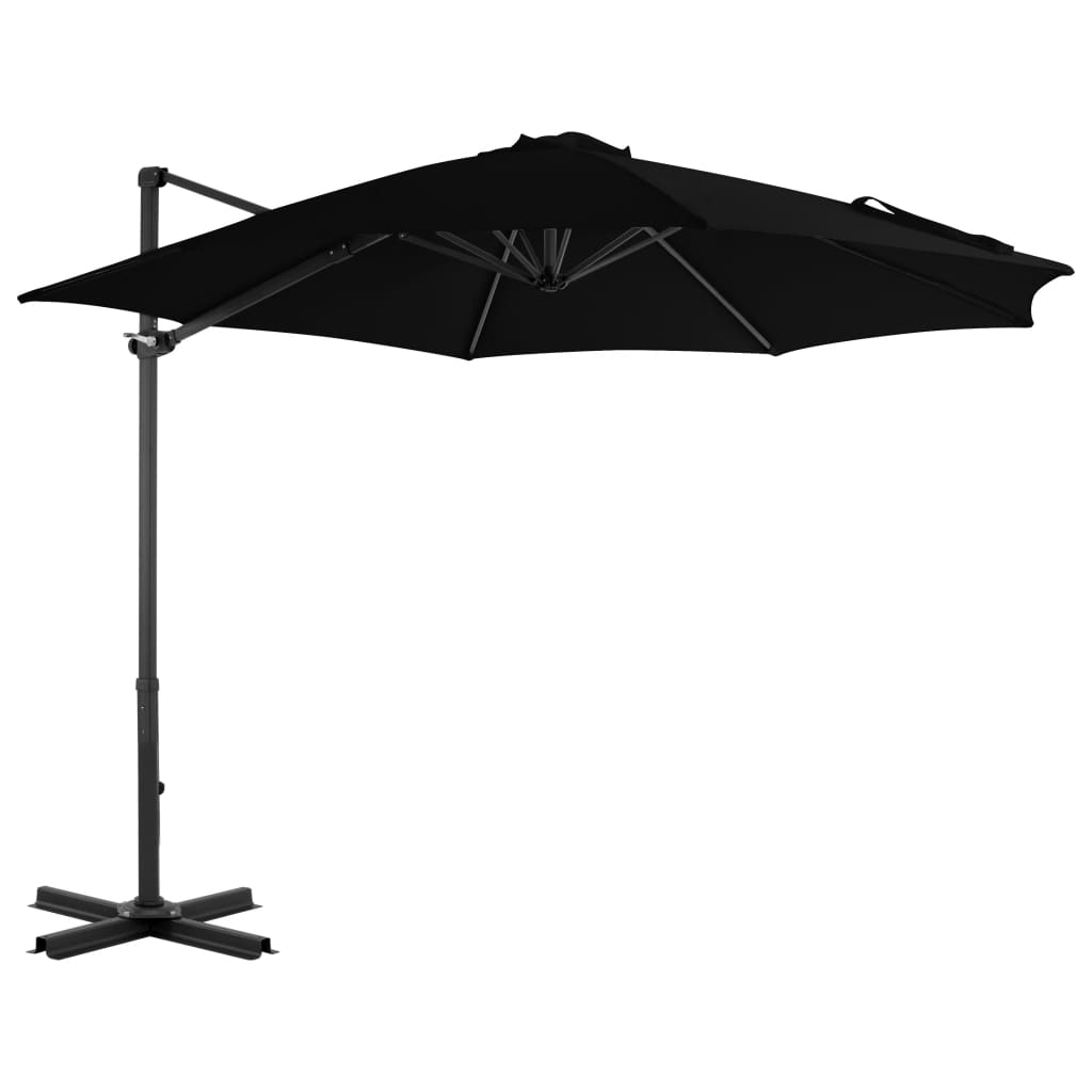 Zweefparasol met aluminium paal 300 cm zwart