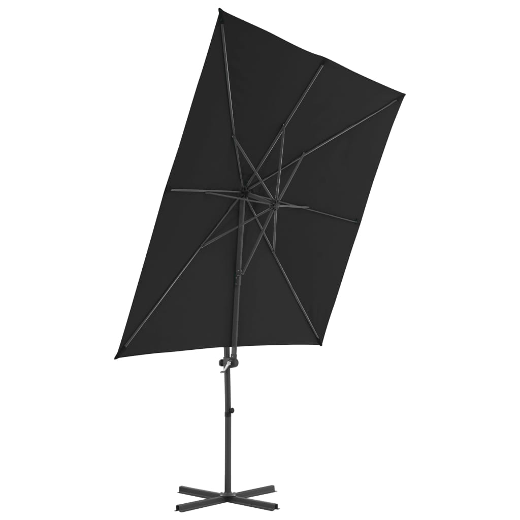 Zweefparasol met stalen paal 250x250 cm zwart