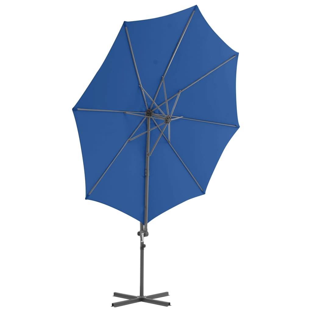 Zweefparasol met stalen paal 300 cm azuurblauw