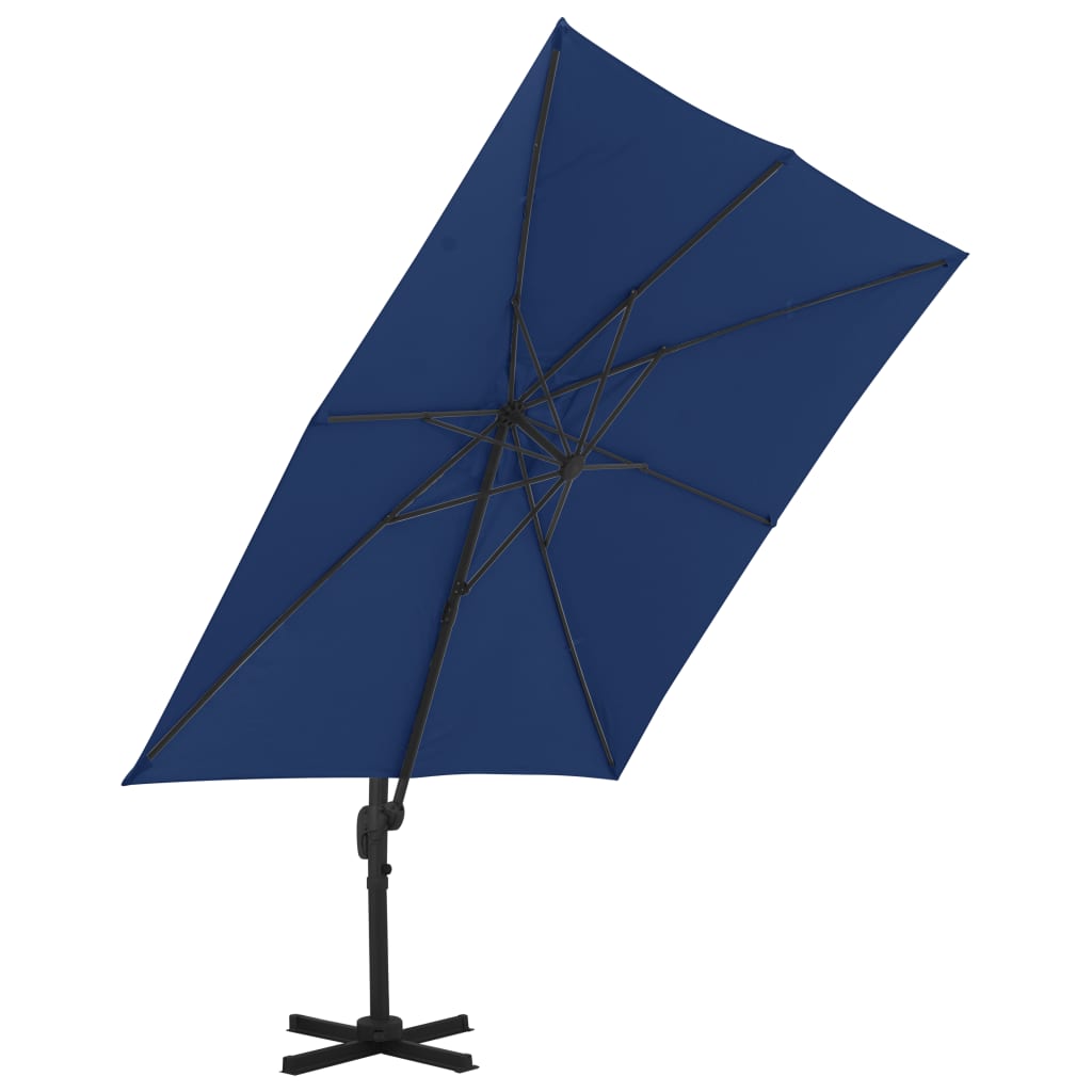 Zweefparasol met aluminium paal 3x3 m azuurblauw