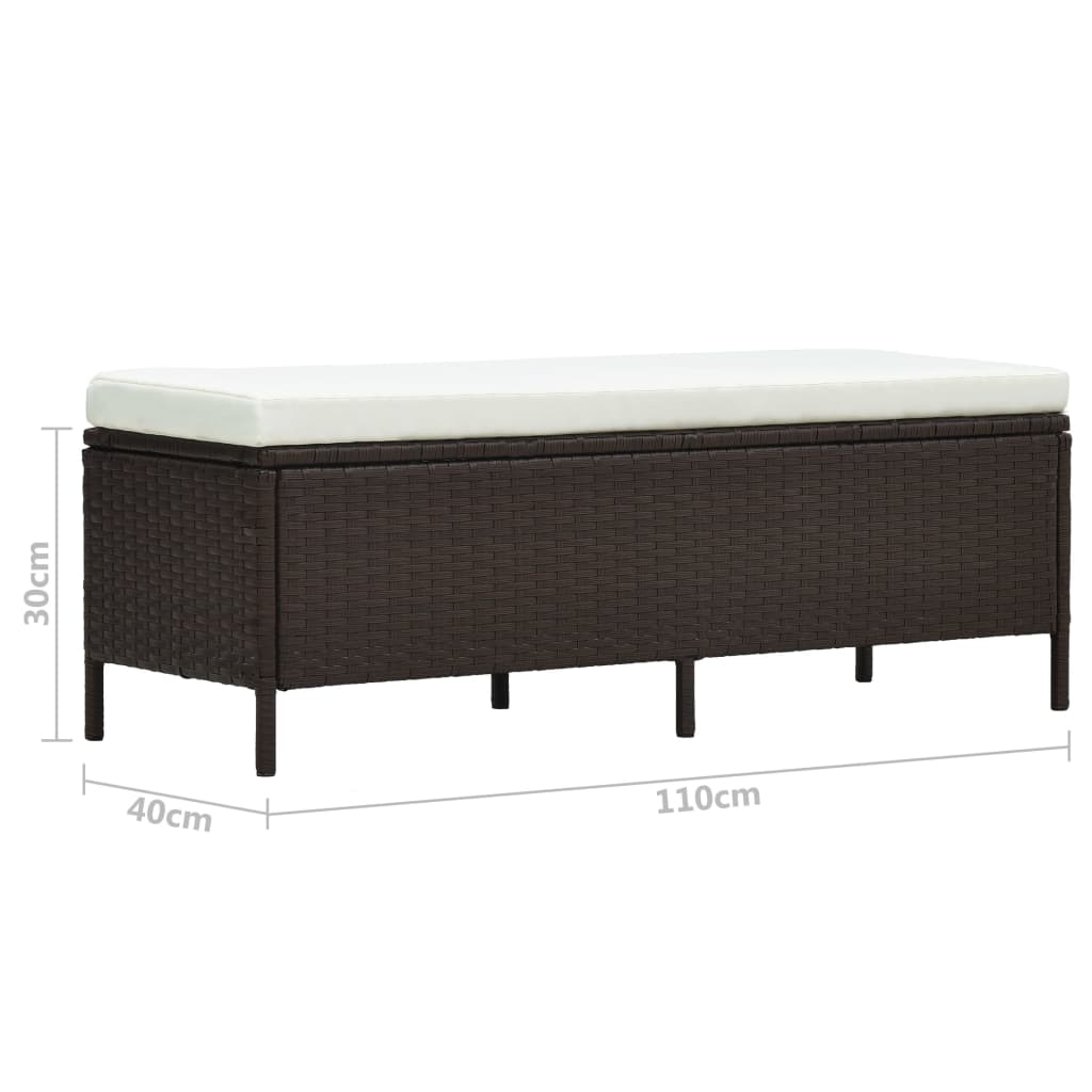 3-delige Loungeset met kussens poly rattan bruin