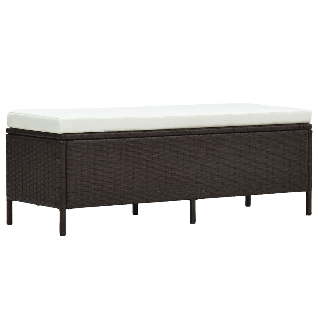 3-delige Loungeset met kussens poly rattan bruin