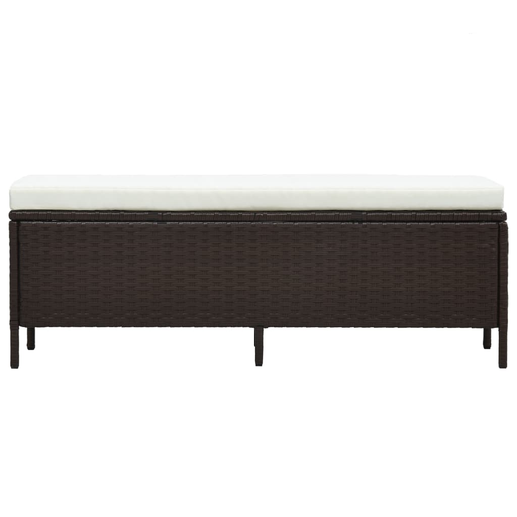 3-delige Loungeset met kussens poly rattan bruin