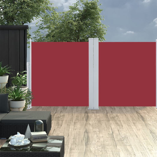 Windscherm uittrekbaar 120x600 cm rood