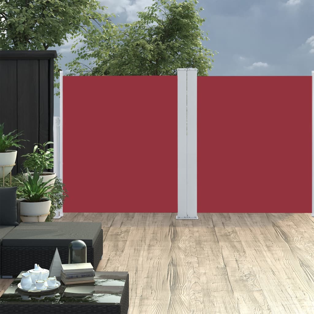 Windscherm uittrekbaar 170x600 cm rood