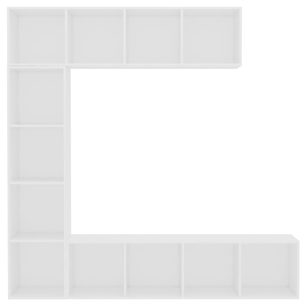 3-delige Boekenkast-/tv-meubelset 180x30x180 cm wit