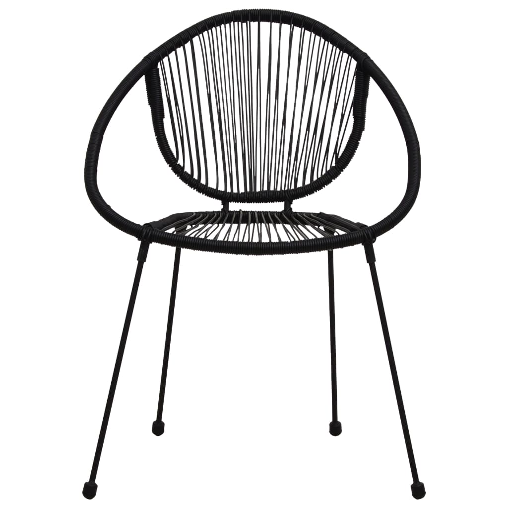 3-delige Bistroset PVC-rattan zwart