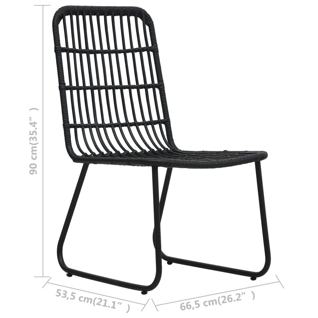 3-delige Bistroset poly rattan zwart