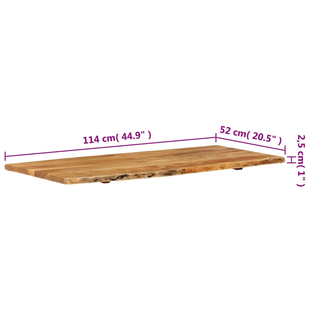 Wastafelblad 114x52x2,5 cm massief acaciahout