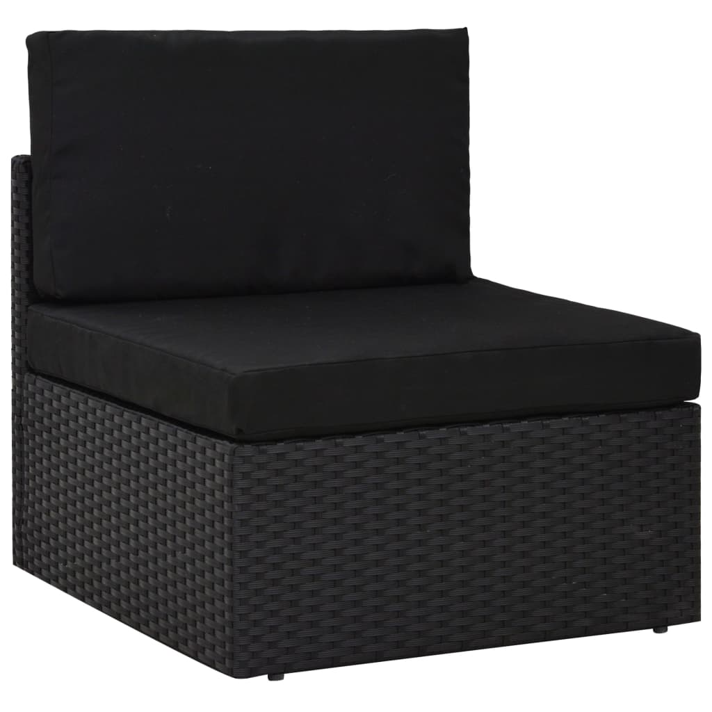 2-delige Loungeset poly rattan zwart