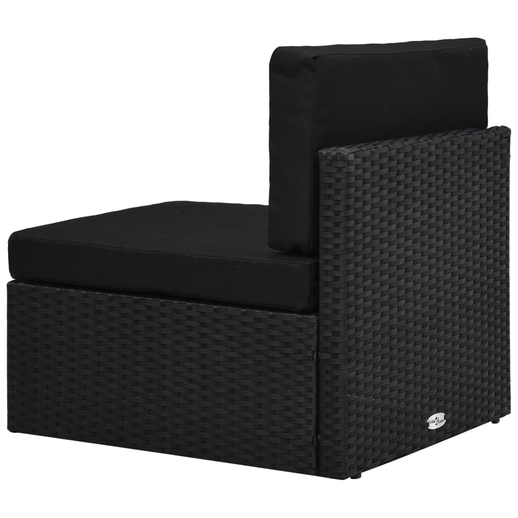 2-delige Loungeset poly rattan zwart