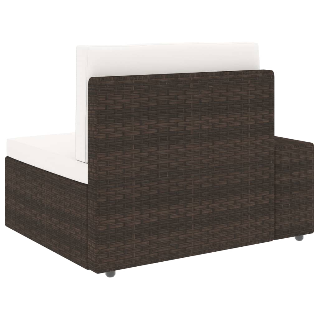 3-delige Loungeset poly rattan bruin