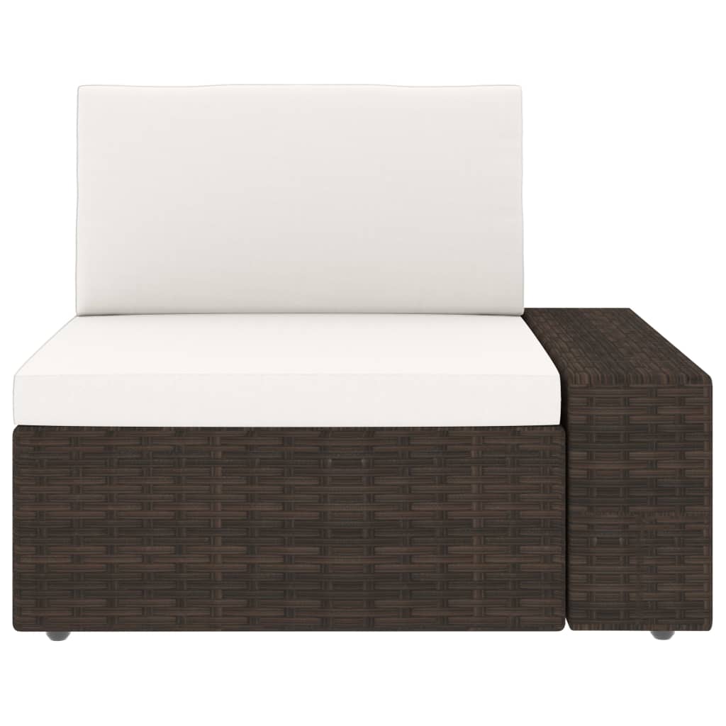 3-delige Loungeset poly rattan bruin