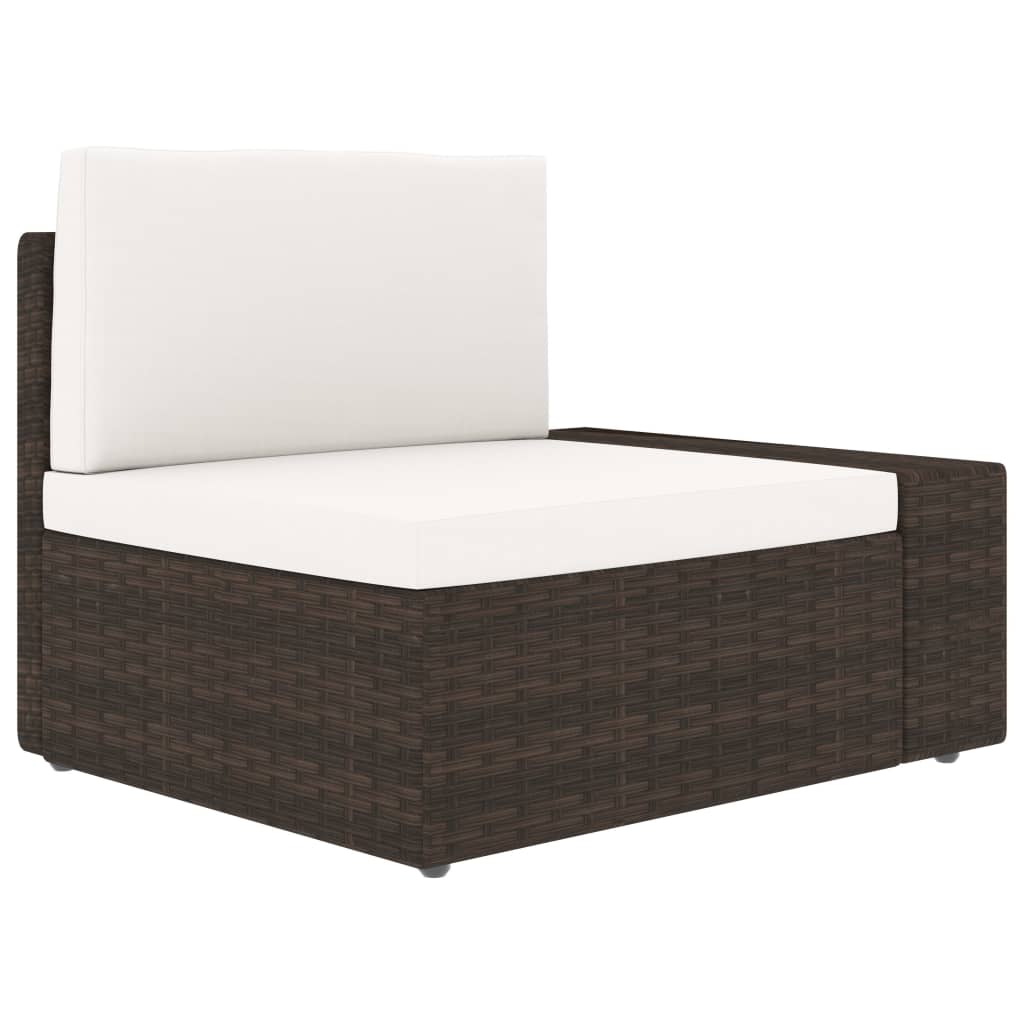 3-delige Loungeset poly rattan bruin