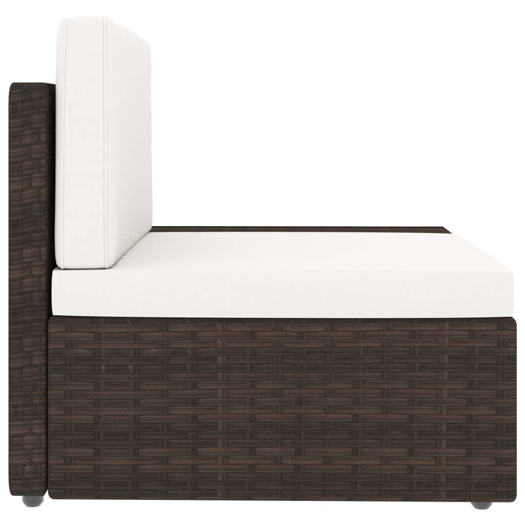 3-delige Loungeset poly rattan bruin