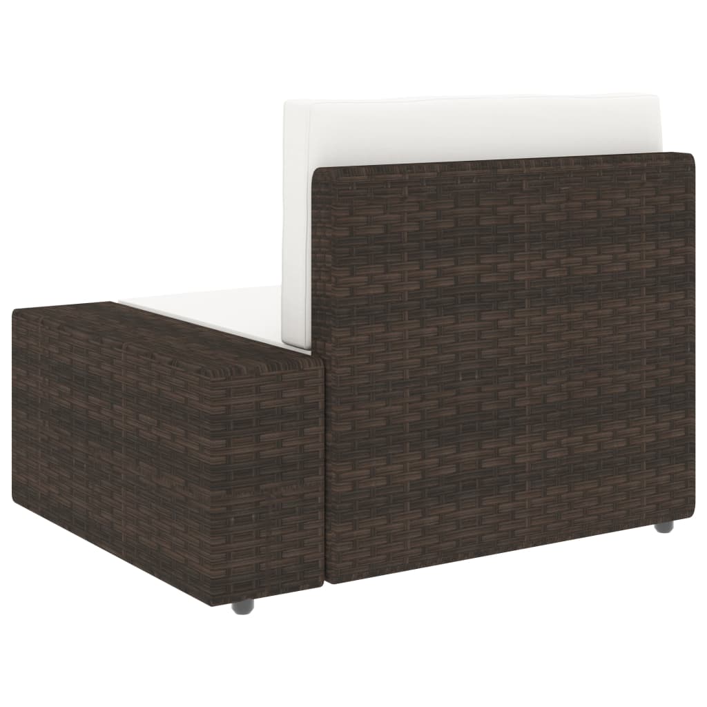 3-delige Loungeset poly rattan bruin