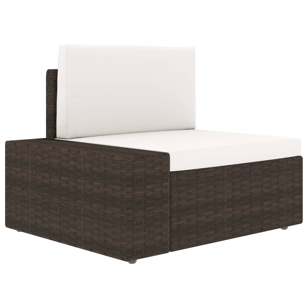 3-delige Loungeset poly rattan bruin