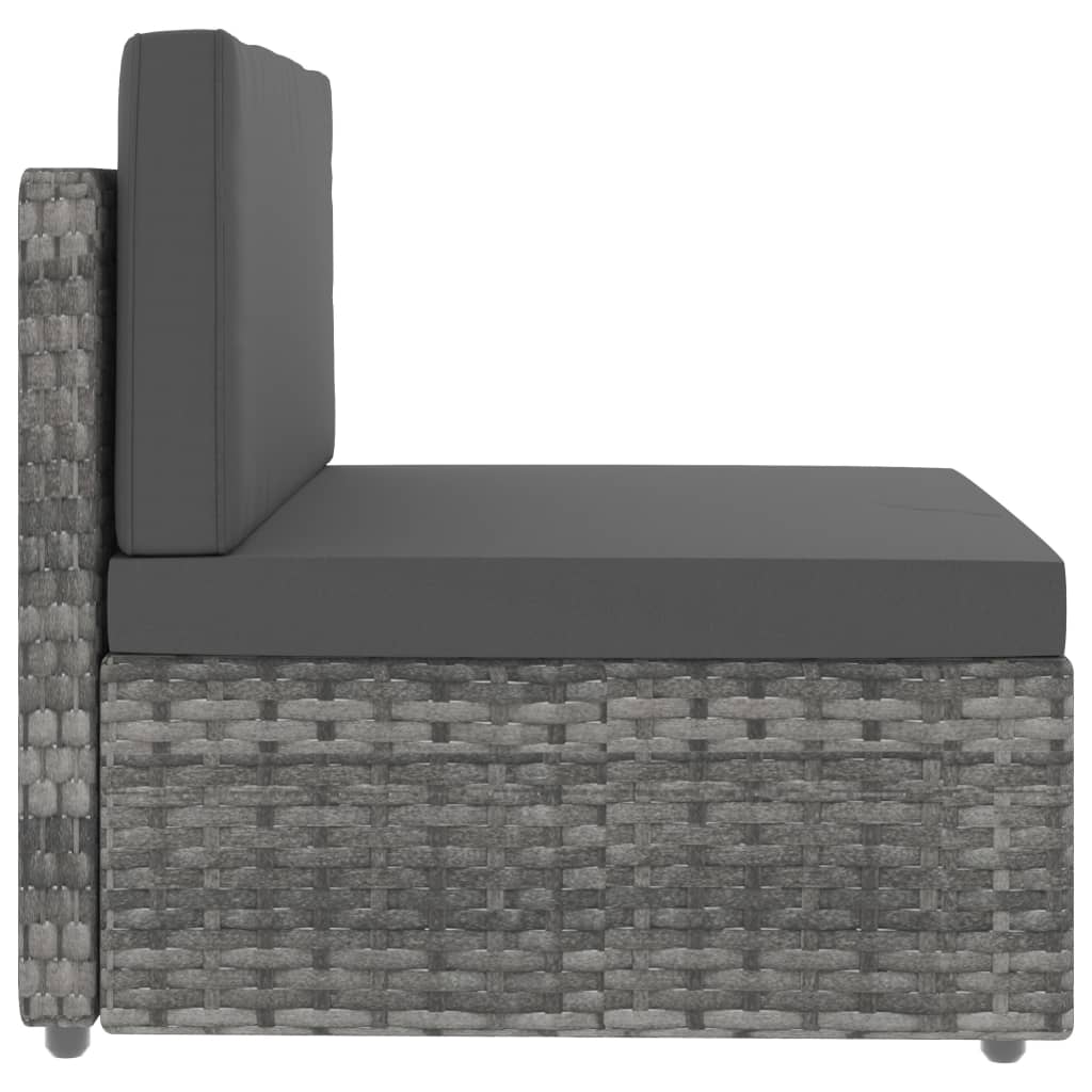 2-delige Loungeset poly rattan grijs