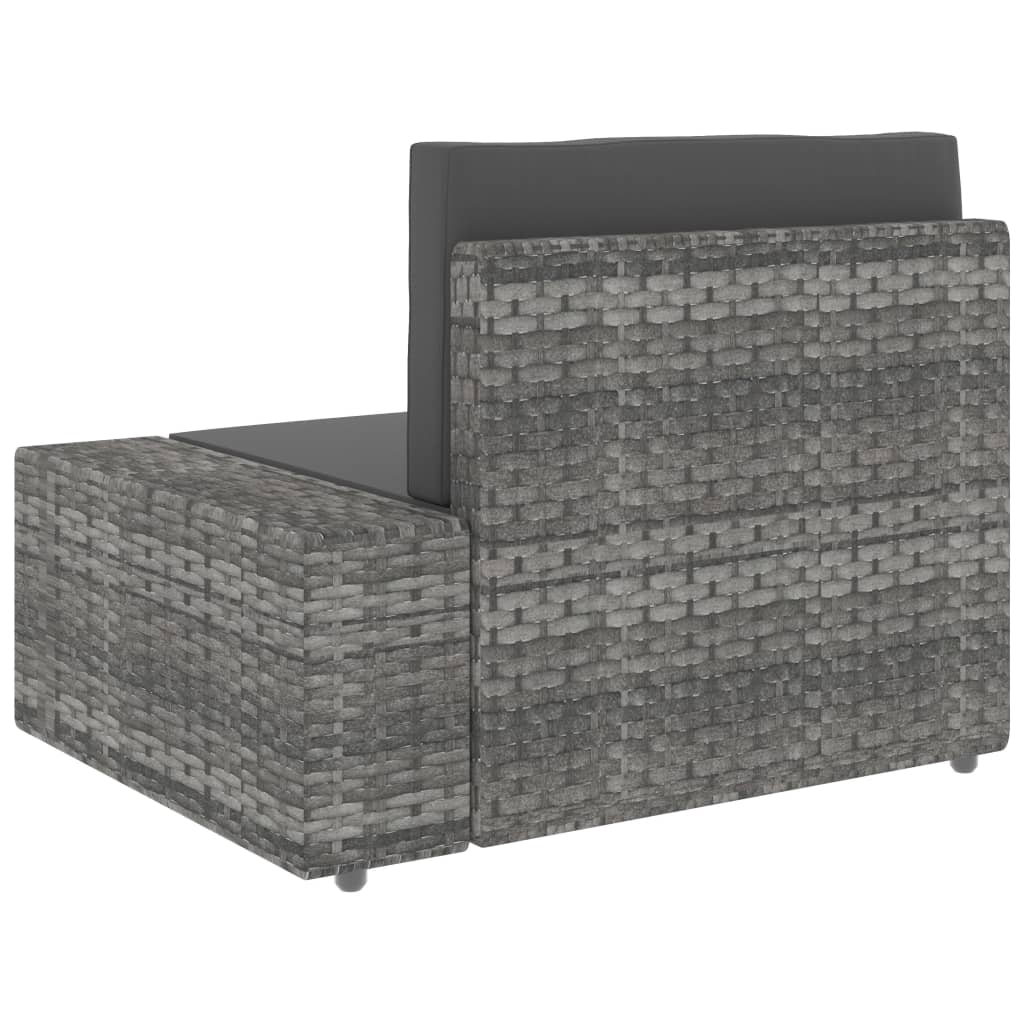 3-delige Loungeset poly rattan grijs