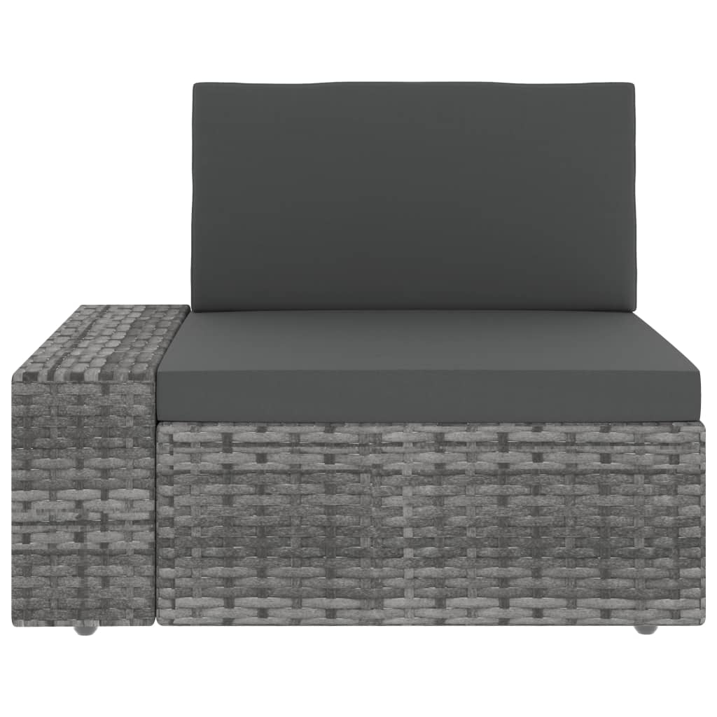 3-delige Loungeset poly rattan grijs