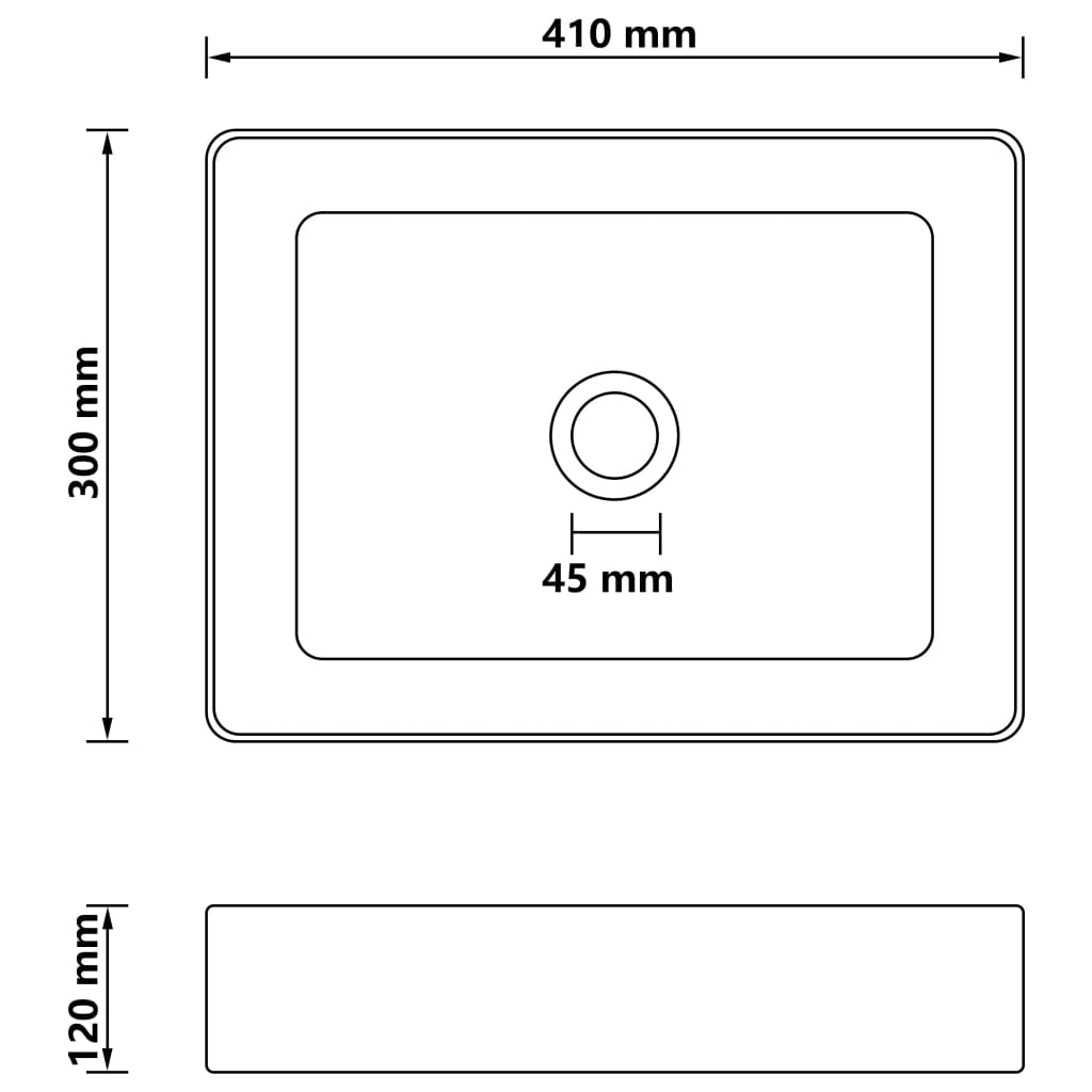 Wastafel 41x30x12 cm keramiek mat lichtblauw