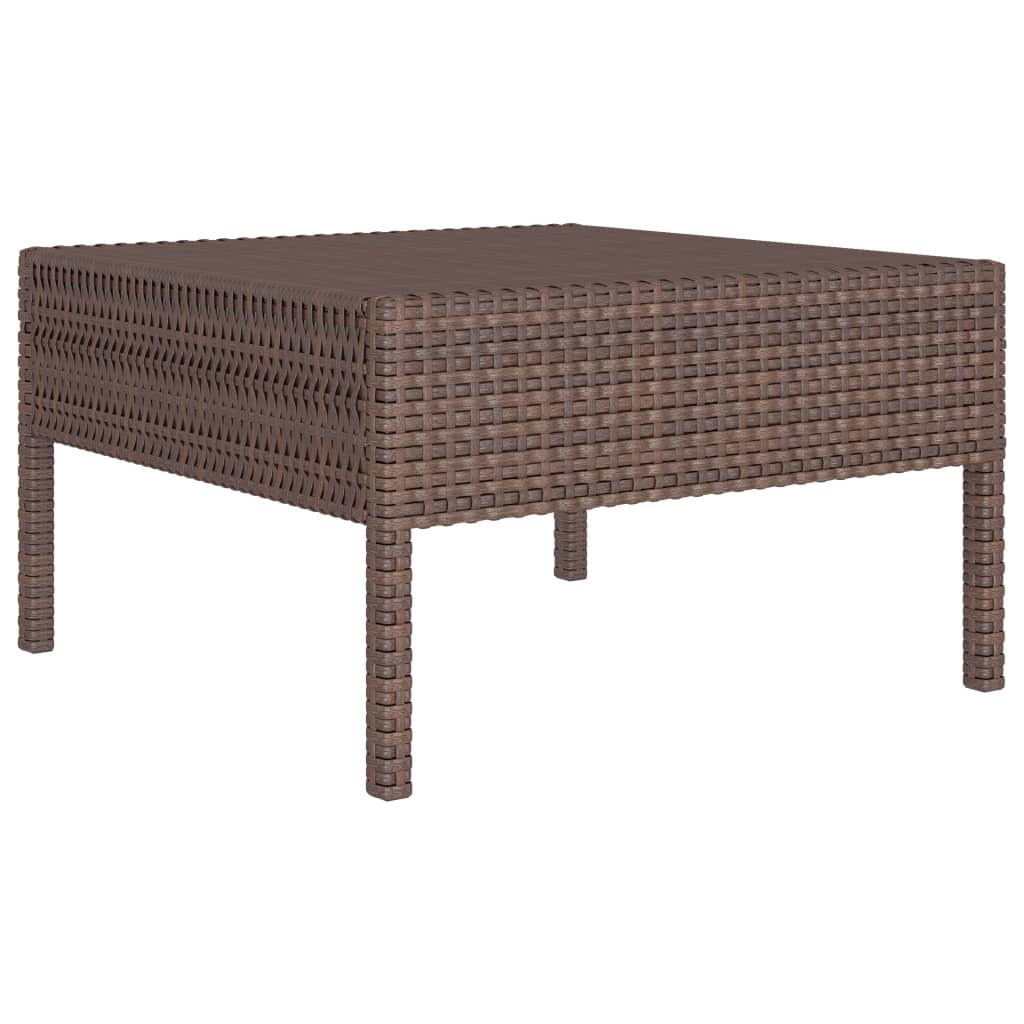 3-delige Loungeset met kussens poly rattan bruin