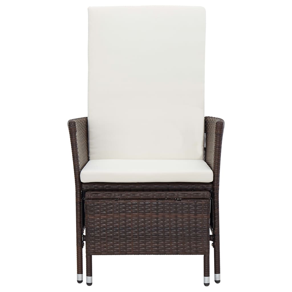 2-delige Loungeset met kussens poly rattan bruin