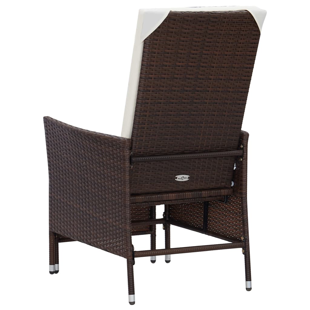 2-delige Loungeset met kussens poly rattan bruin