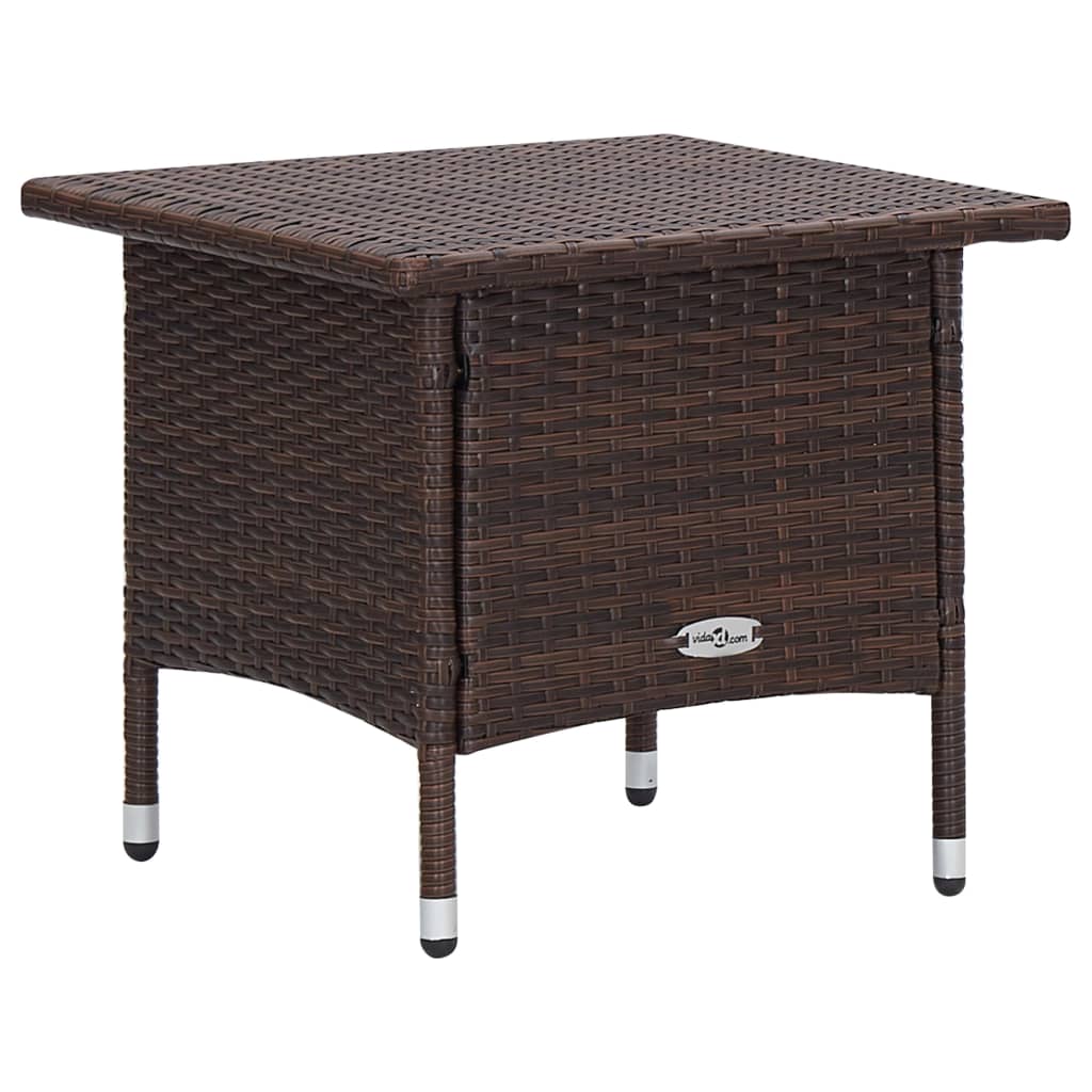 2-delige Loungeset met kussens poly rattan bruin