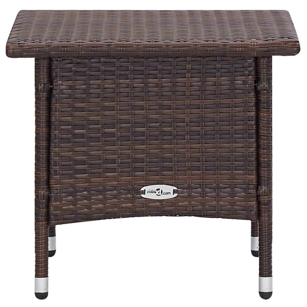 2-delige Loungeset met kussens poly rattan bruin