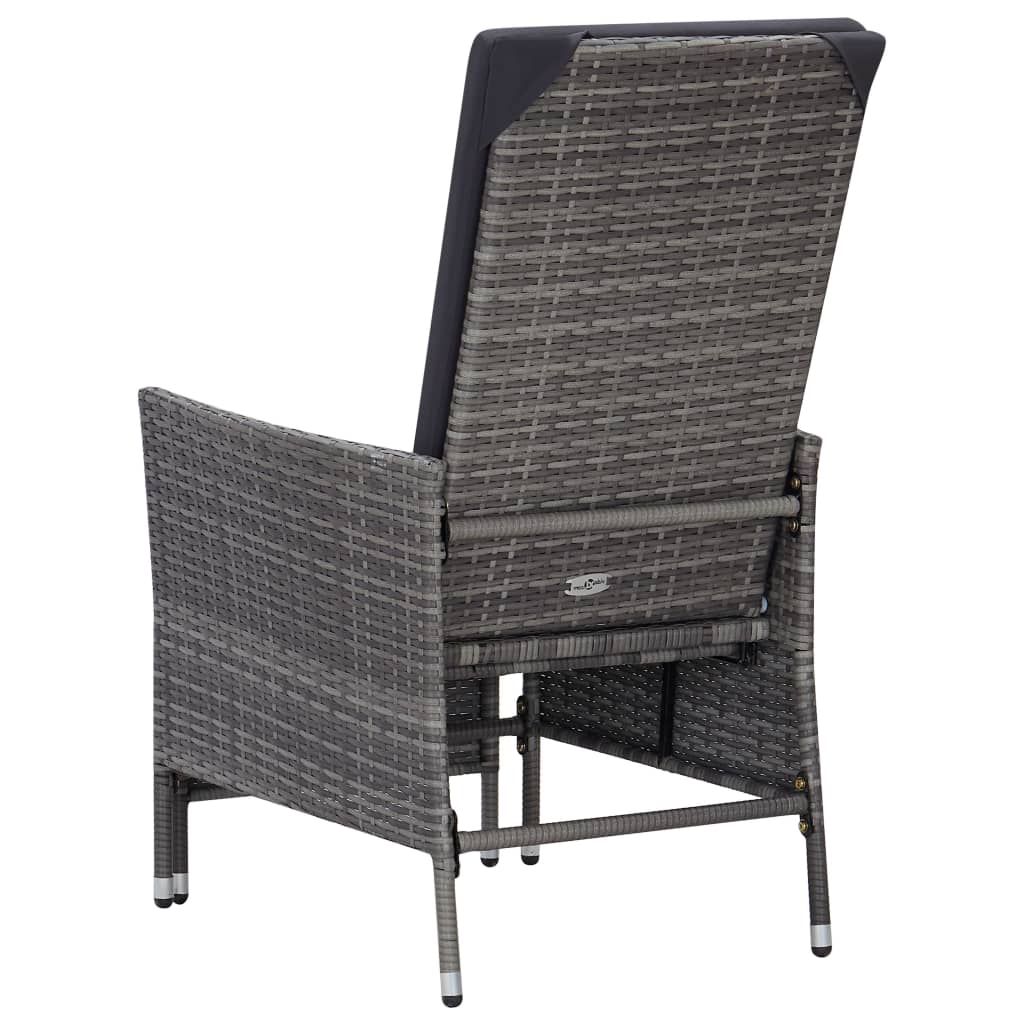 2-delige Loungeset met kussens poly rattan grijs