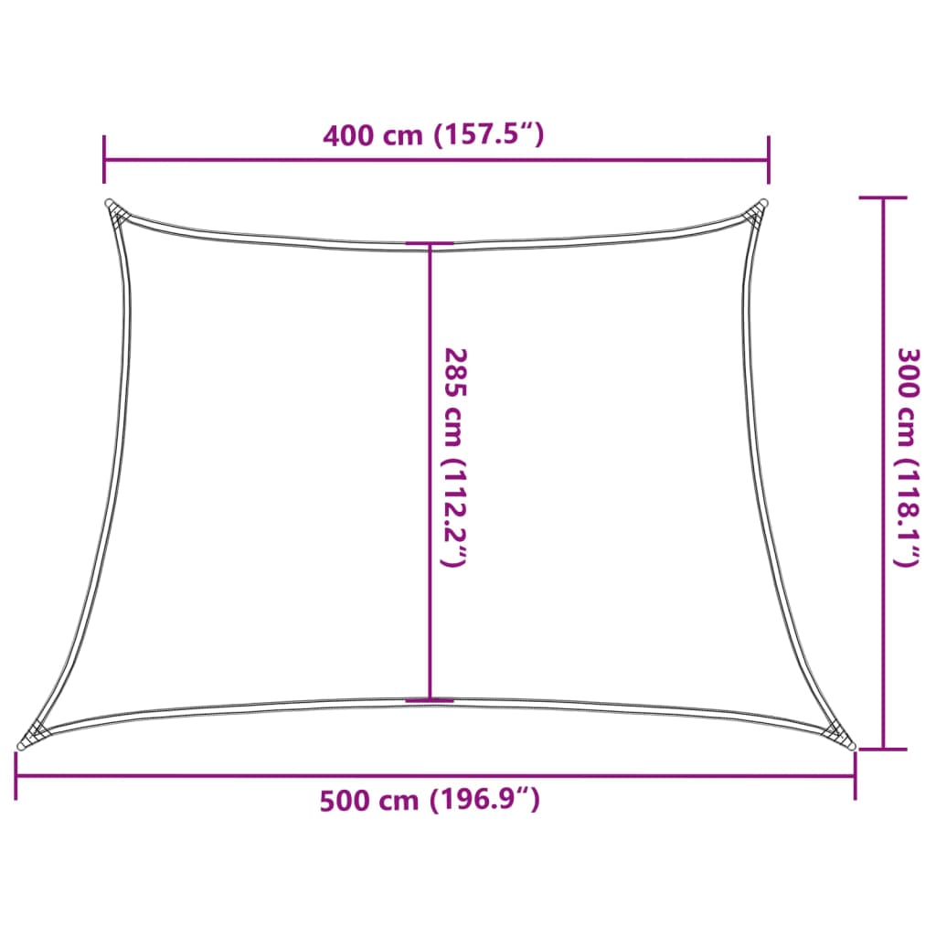 Zonnezeil 160 g/m² 4/5x3 m HDPE lichtgroen