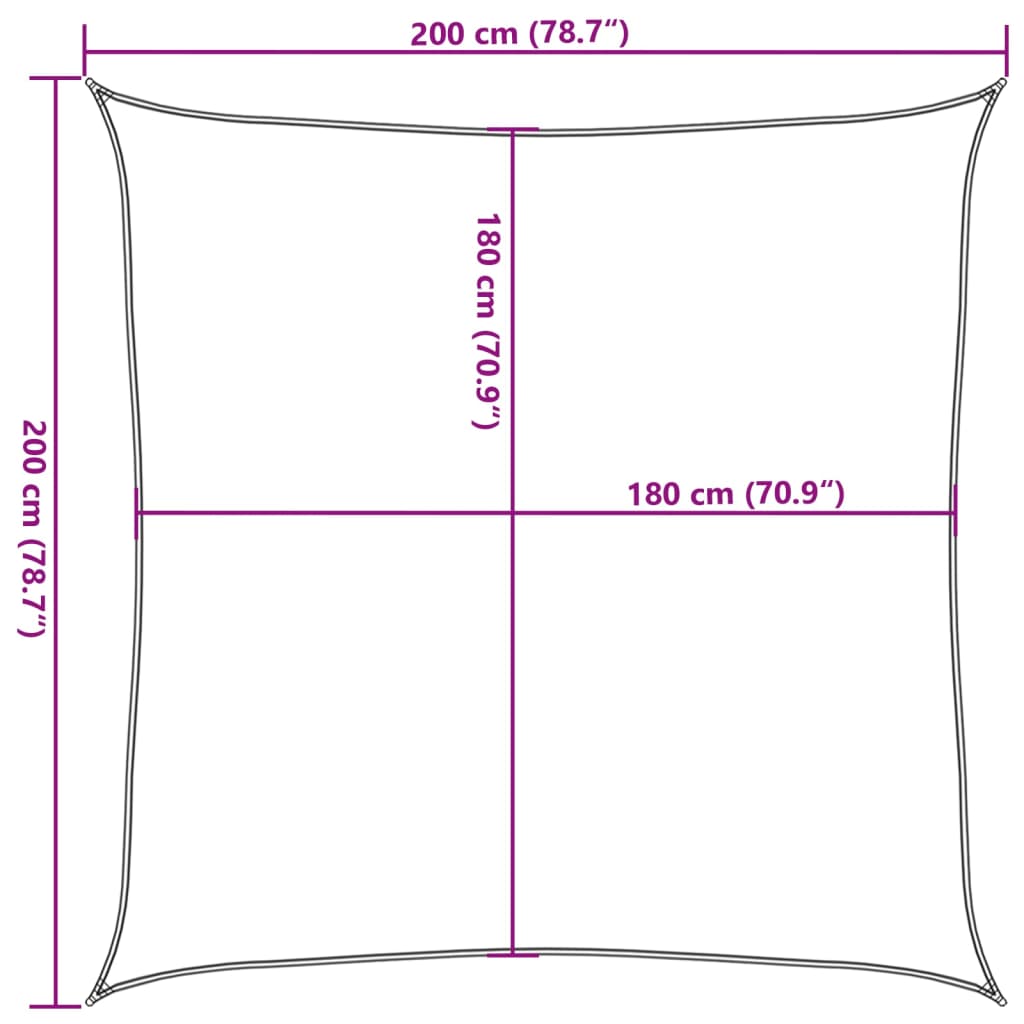 Zonnezeil 160 g/m² 2x2 m HDPE donkergroen