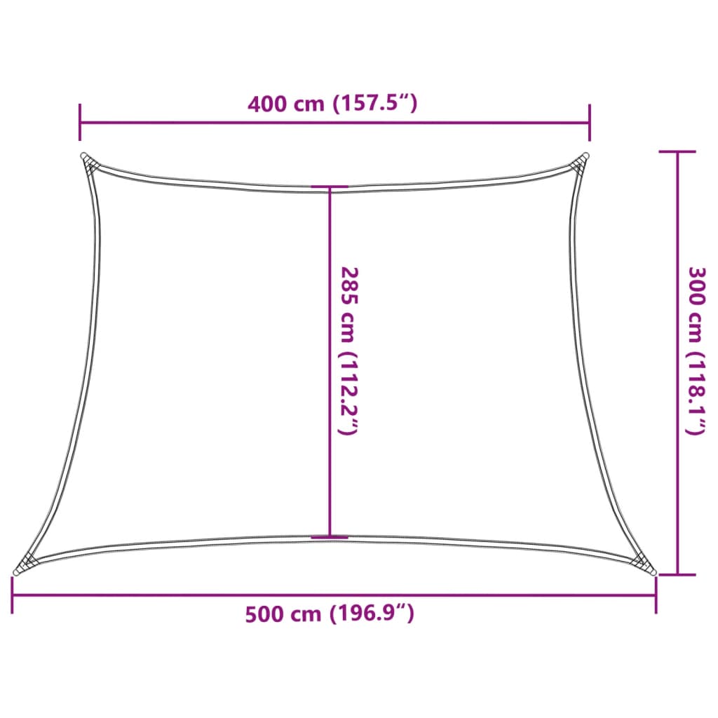 Zonnezeil 160 g/m² 4/5x3 m HDPE rood