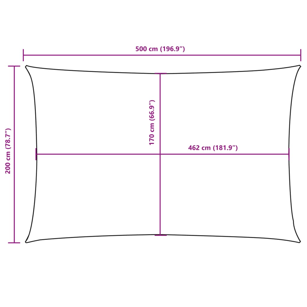 Zonnescherm rechthoekig 2x5 m oxford stof antracietkleurig