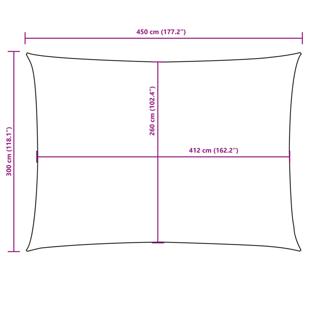 Zonnescherm rechthoekig 3x4,5 m oxford stof antracietkleurig