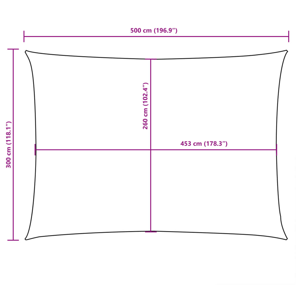 Zonnescherm rechthoekig 3x5 m oxford stof antracietkleurig