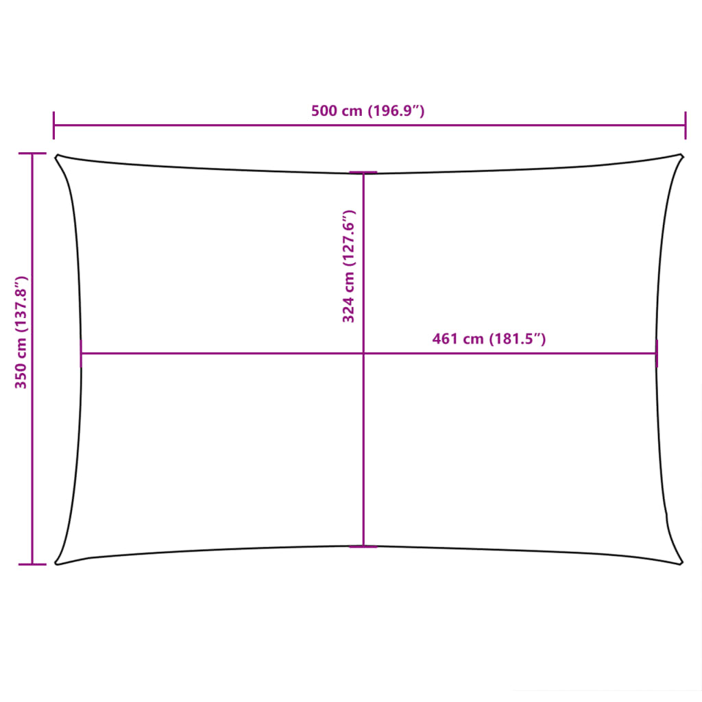 Zonnescherm rechthoekig 3,5x5 m oxford stof antracietkleurig