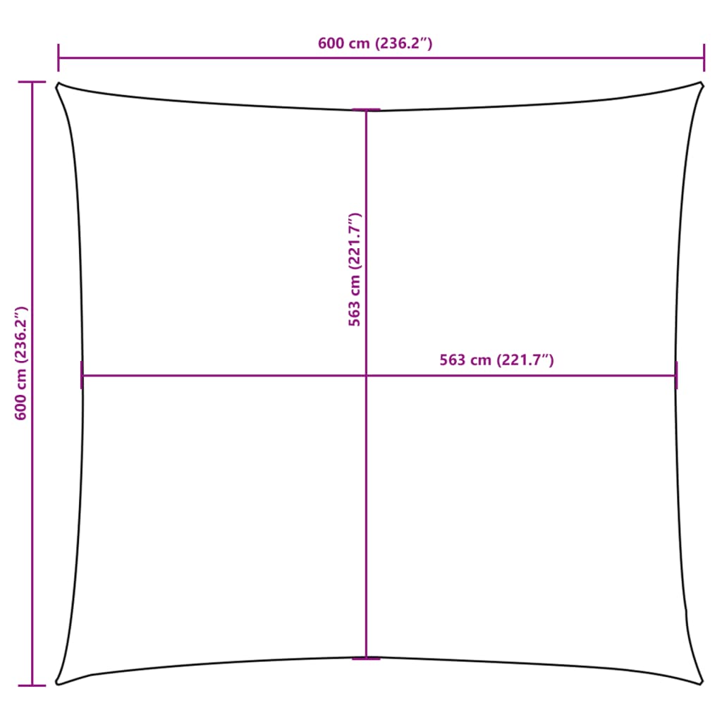 Zonnescherm vierkant 6x6 m oxford stof crèmekleurig