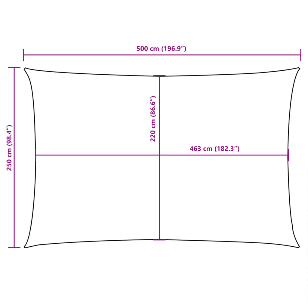 Zonnescherm rechthoekig 2,5x5 m oxford stof crèmekleurig