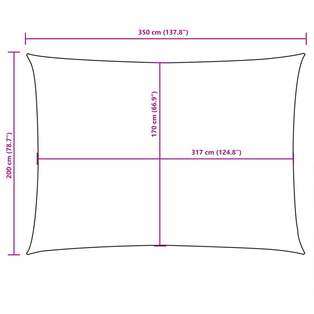 Zonnescherm rechthoekig 2x3,5 m oxford stof wit