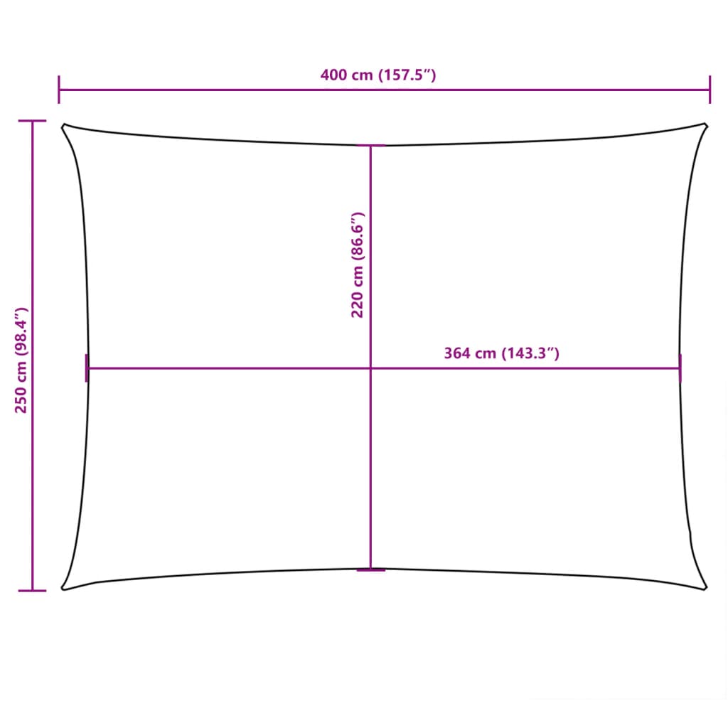 Zonnescherm rechthoekig 2,5x4 m oxford stof wit