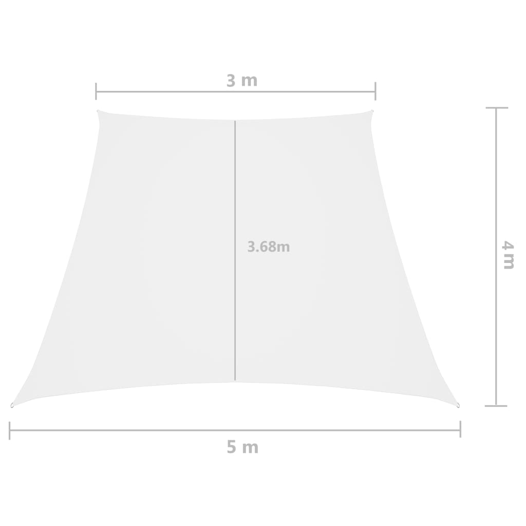 Zonnezeil trapezium 3/5x4 m oxford stof wit