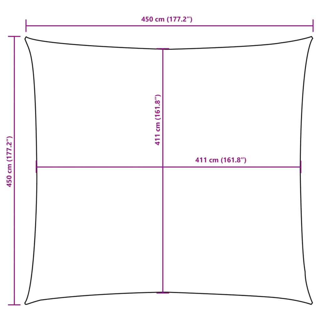 Zonnescherm vierkant 4,5x4,5 m oxford stof terraccota