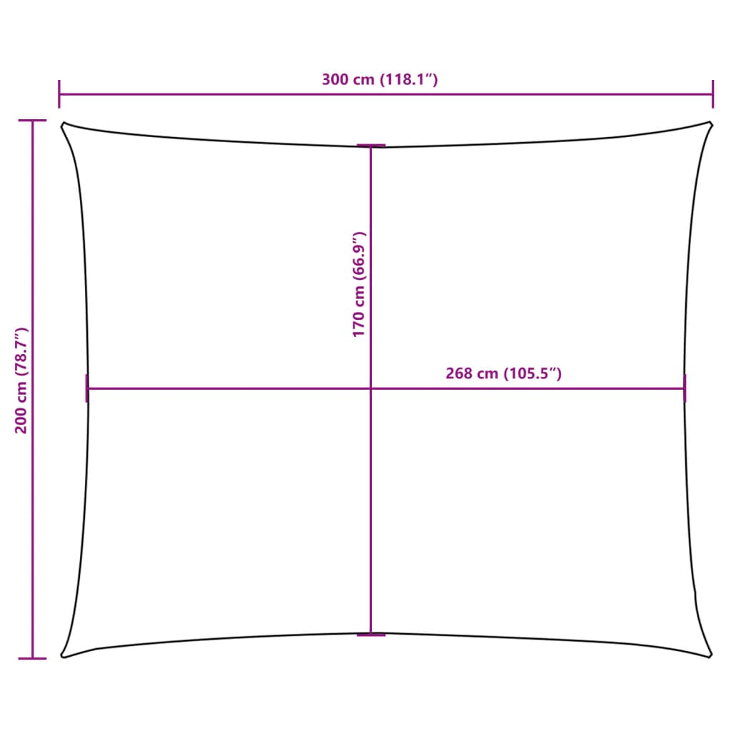 Zonnescherm rechthoekig 2x3 m oxford stof taupe