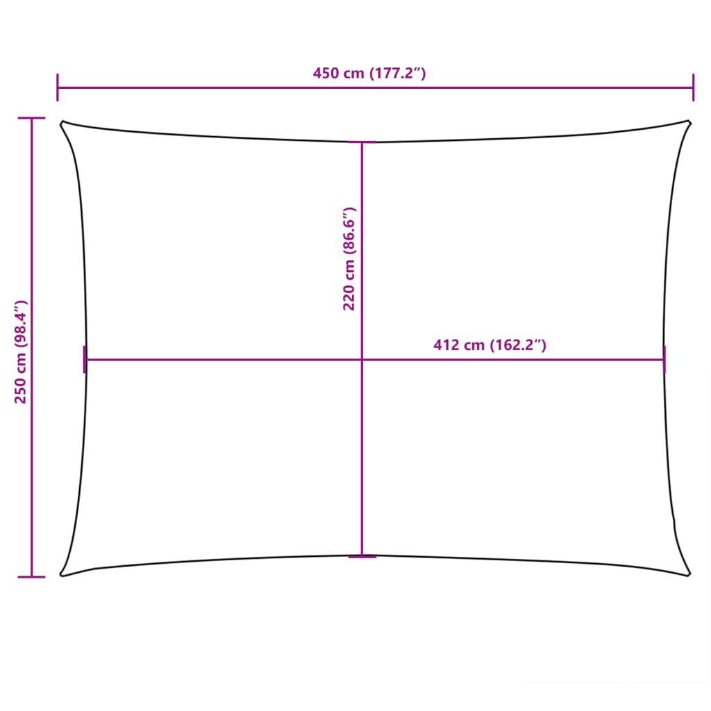 Zonnescherm rechthoekig 2,5x4,5 m oxford stof zwart