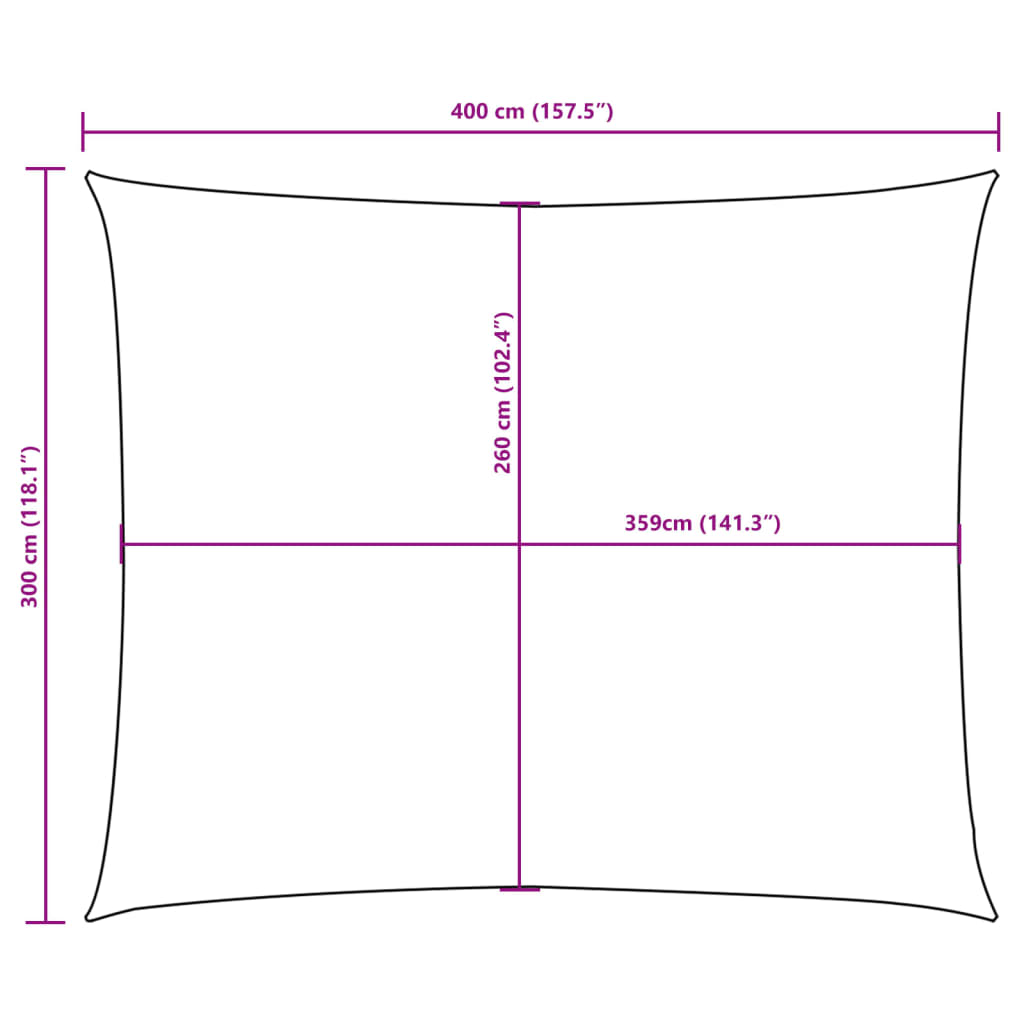 Zonnescherm rechthoekig 3x4 m oxford stof zwart