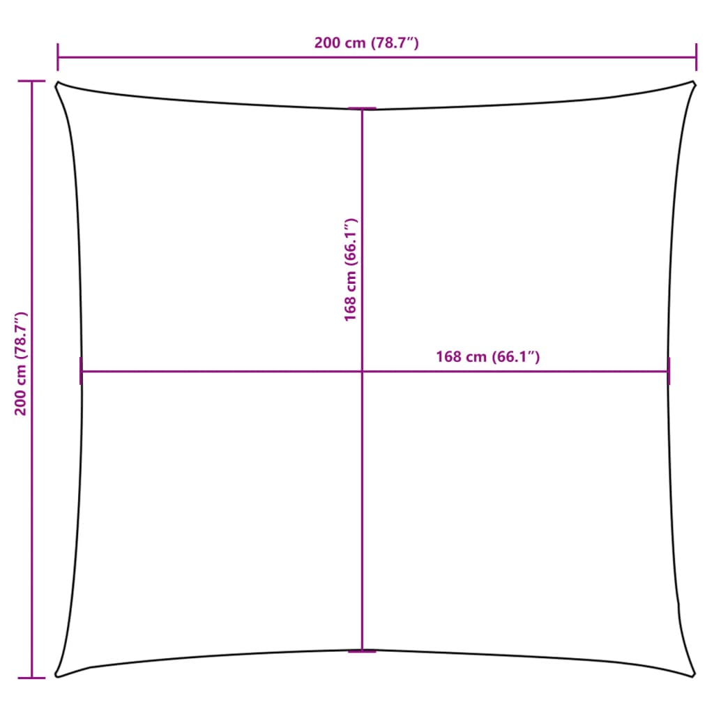 Zonnescherm vierkant 2x2 m oxford stof bruin